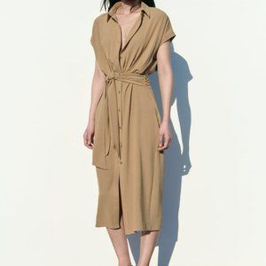 Zara belted Shirtdress Sz L